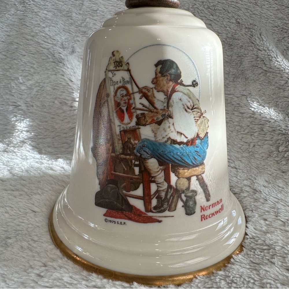VTG Norman Rockwell TAVERN SIGN PAINTER 1976 - LIMITED EDITION BELL - Picture 9 of 9